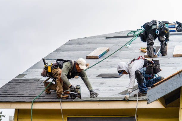 Professional Gutter Installation technician working in Lowder, IL